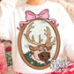 Framed Holiday Reindeer PNG