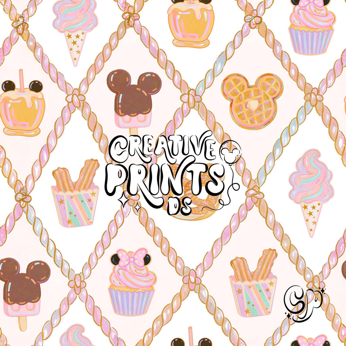 Pastel Theme Park Treats Seamless Pattern