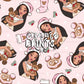 Native Princess Christmas Seamless Pattern – Soft Pink