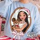 Framed Native Princess & Teddy Bear PNG