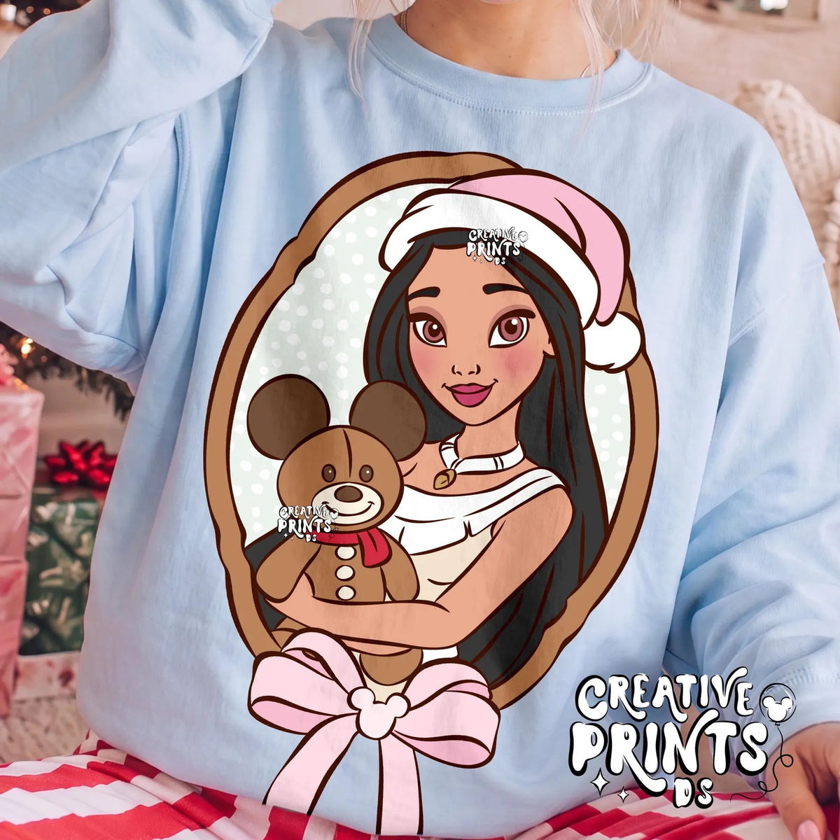 Framed Native Princess & Teddy Bear PNG
