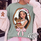 Framed Native Princess & Teddy Bear PNG