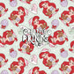 Mermaid Princess Christmas Seamless Pattern - Sage Green