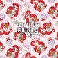 Mermaid Princess Christmas Seamless Pattern – Soft Pink