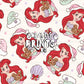 Mermaid Princess Christmas Seamless Pattern