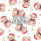Christmas Teddy Bear Seamless Pattern