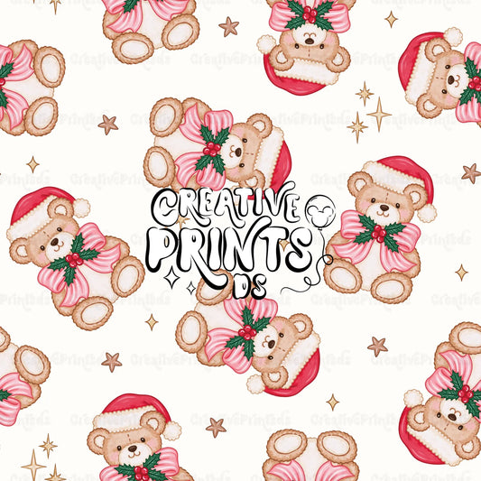 Christmas Teddy Bear Seamless Pattern