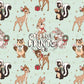 Winter Woodland Friends Seamless Pattern Files