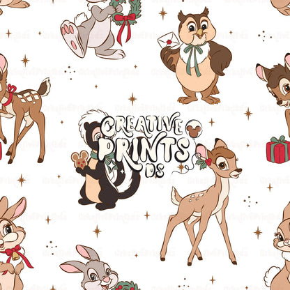 Winter Woodland Friends Seamless Pattern Files