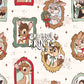 Framed Woodland Friends Seamless Pattern