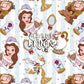 Enchanted Princess Christmas Seamless Pattern Files - Stripes Version
