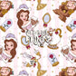 Enchanted Princess Christmas Seamless Pattern Files - Stripes Version