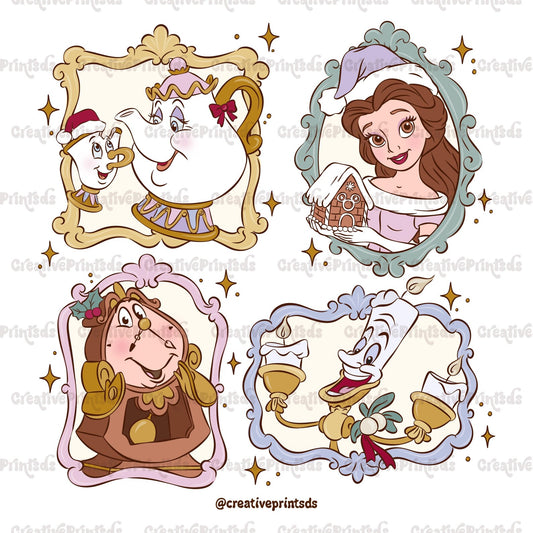 Framed Princess Christmas PNGs