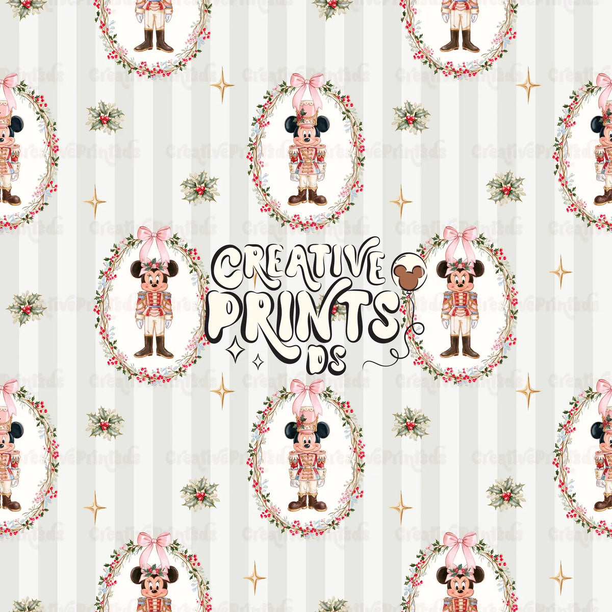Christmas Mouse Nutcracker Seamless Pattern - Green