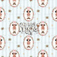 Christmas Mouse Nutcracker Seamless Pattern - Soft Blue