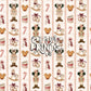 Vintage Christmas Nutcracker Seamless Pattern - Neutral Pink