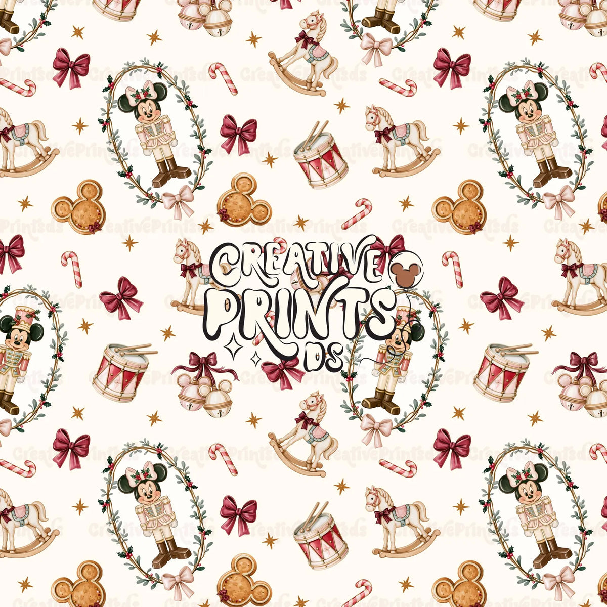 Vintage Christmas Nutcracker Seamless Pattern