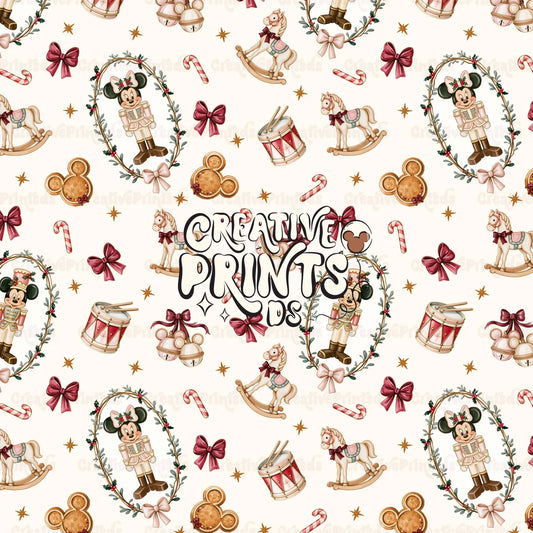 Vintage Christmas Nutcracker Seamless Pattern