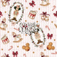 Vintage Christmas Nutcracker Seamless Pattern - Pink Stripes
