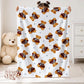 Christmas Bear Light Blue Stripes Seamless Pattern