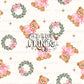 Teddy Wreath Seamless Pattern - Solid Cream