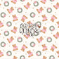 Teddy Wreath Seamless Pattern - Solid Cream