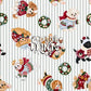 The Little Christmas Pups Seamless File - Green Stripes