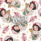 Fairytale Princess Christmas Seamless Pattern