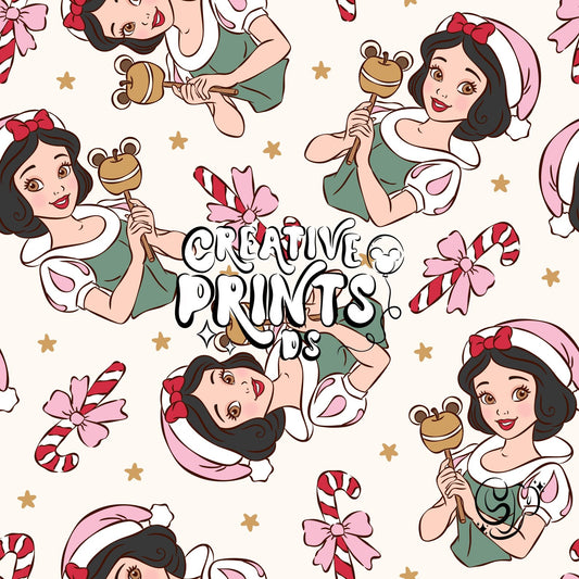 Fairytale Princess Christmas Seamless Pattern