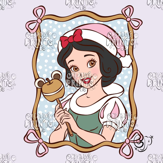 Framed Fairytale Princess Christmas PNG