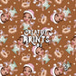 Bayou Princess Christmas Seamless Pattern - Warm Brown