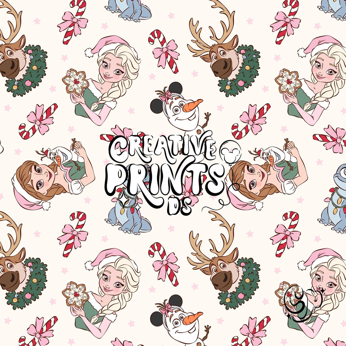 Ice Princess & Snow Queen Christmas Seamless Pattern