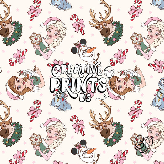 Ice Princess & Snow Queen Christmas Seamless Pattern