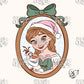 Framed Ice Princess & Snowman Christmas PNG