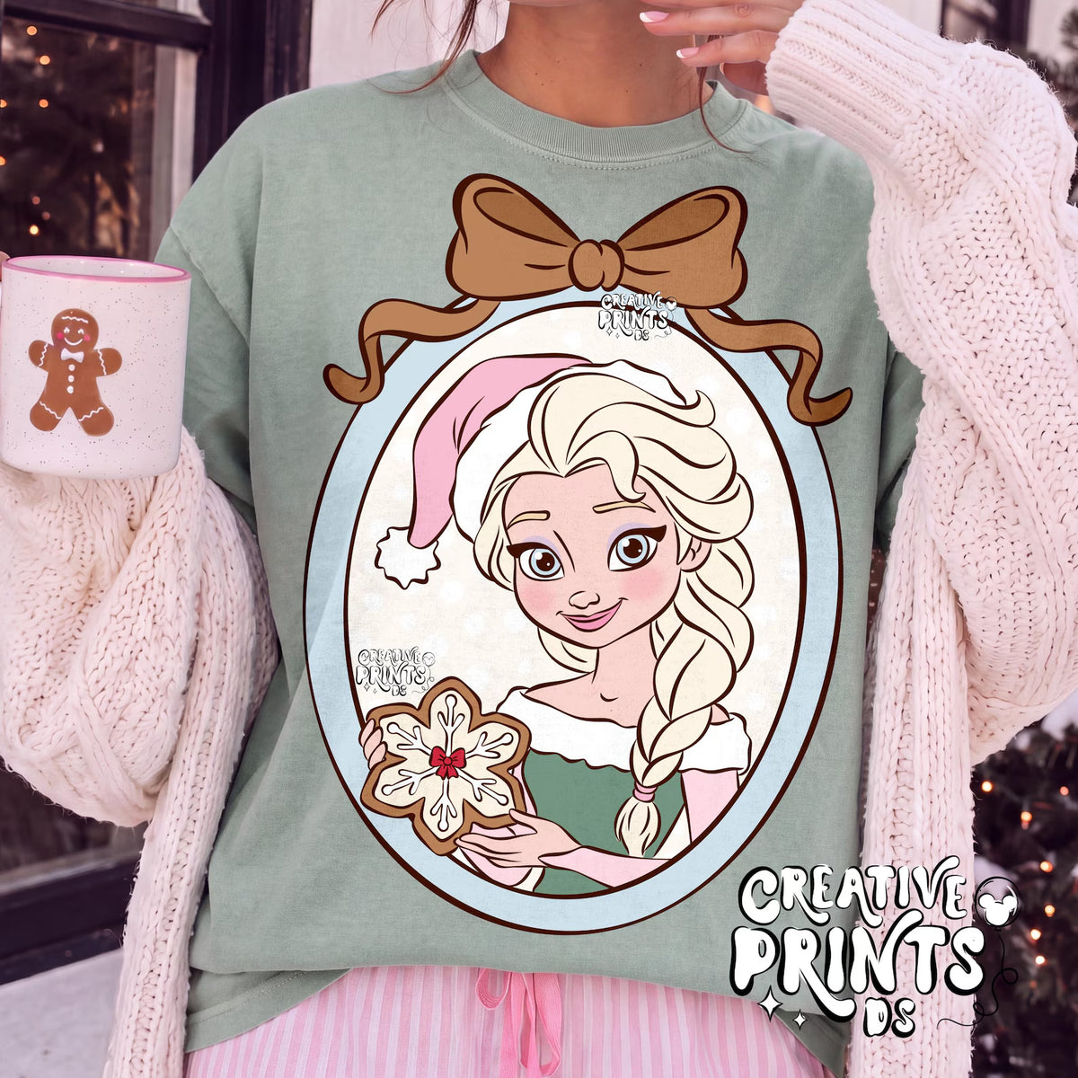 Framed Snow Queen & Snowflake Cookie PNG