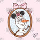 Framed Magical Snowman PNG