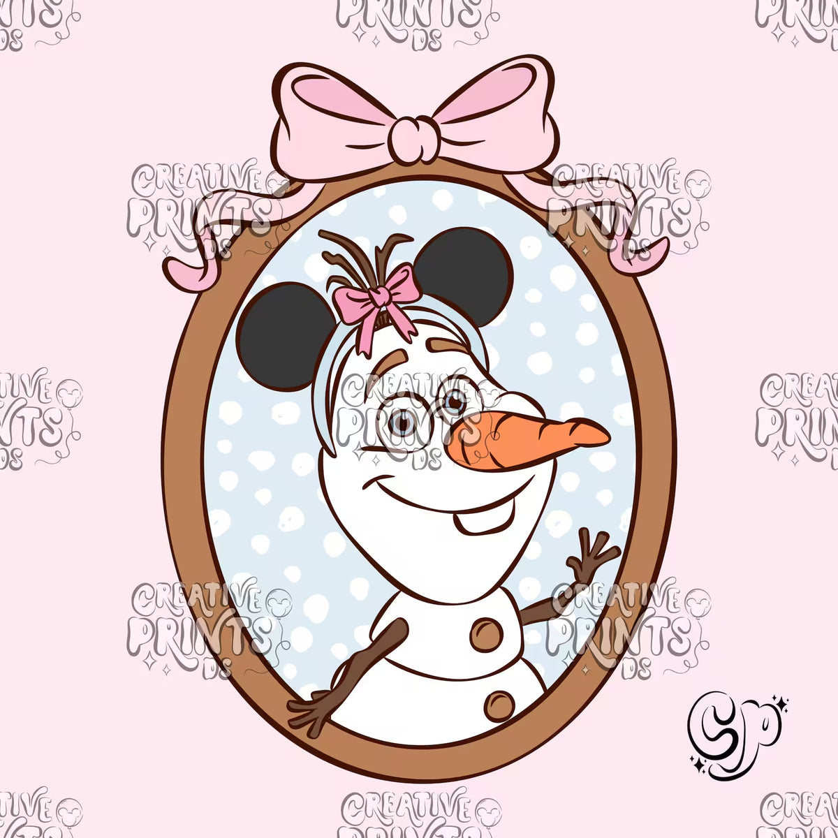 Framed Magical Snowman PNG
