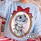 Framed Winter Lizard Christmas PNG