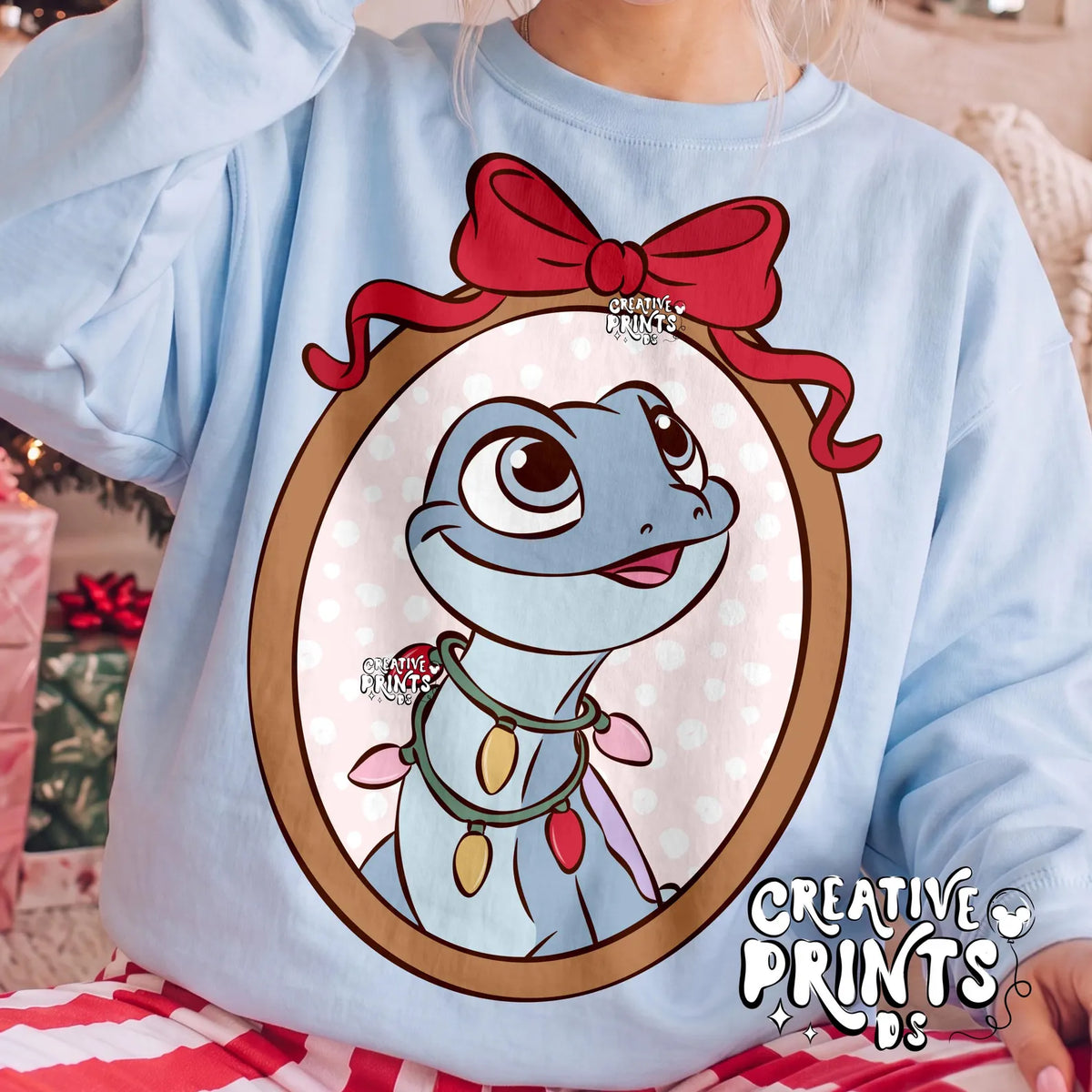 Framed Winter Lizard Christmas PNG