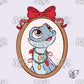 Framed Winter Lizard Christmas PNG