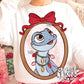 Framed Winter Lizard Christmas PNG
