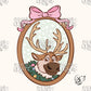 Framed Holiday Reindeer PNG