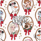 Winter Kingdom Framed Characters Seamless Pattern