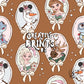 Winter Kingdom Framed Characters Seamless Pattern - Warm Brown
