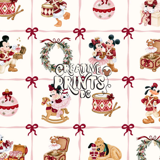 Classic Mouse and Friends Seamless Pattern