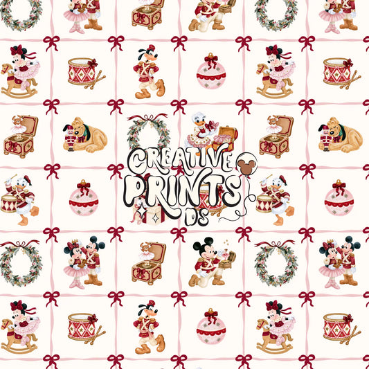 Classic Mouse and Friends Seamless Pattern