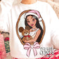 Framed Native Princess & Teddy Bear PNG