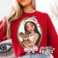 Framed Native Princess & Teddy Bear PNG