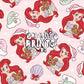Mermaid Princess Christmas Seamless Pattern – Soft Pink