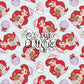 Mermaid Princess Christmas Seamless Pattern – Light Blue